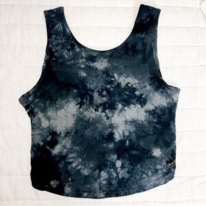 Calvin Klein Performance Black Tie Dye Twist Back Cropped Tank Top Size Small